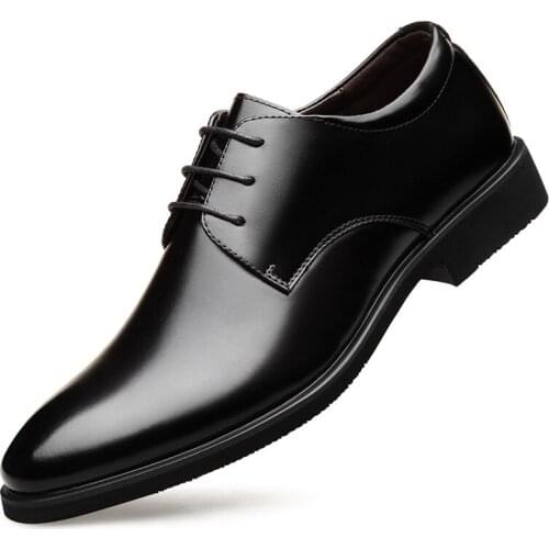 Increase 6 CM Men Leather Fashion Shoes Hidden Heel Men Dress Shoes Formal Heighten Oxfords Male Wedding Shoes Summer Spring
