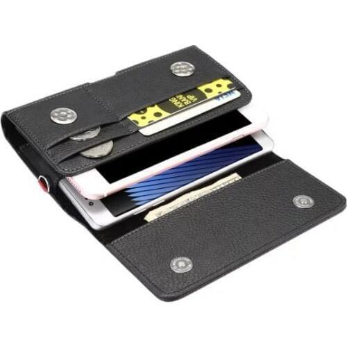 NEW Universal Hot Selling Flip Wallet Black Double layer Leather Case Belt Clip For Fly IQ4490i era nano 10 Phone bag cover