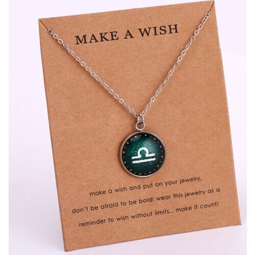 Constellations Zodiac Necklaces Aquarius Pisces Aries Taurus Gemini Cancer Leo Virgo Libra Scorpio Sagittarius Charm Jewelry