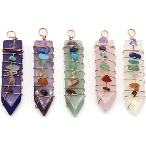 Chakra Gemstone Pendant Seven Chakra Stones Pendant For Meditation Spiritual Energy Necklace Accessories