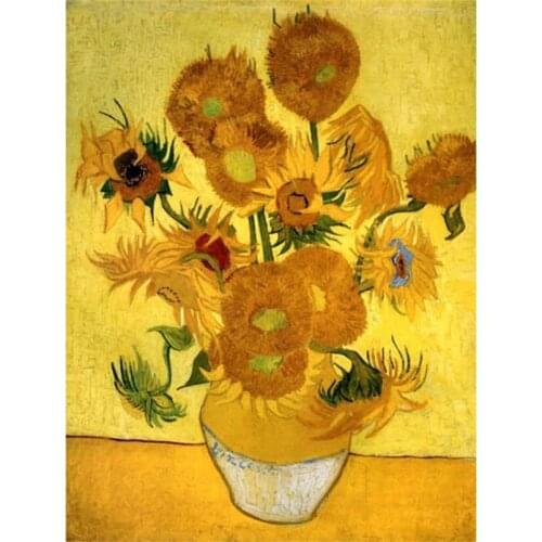 Full Round/Square 5d diy diamond painting World famous painting "sunflower"3D embroidery Cross Stitch home decoration