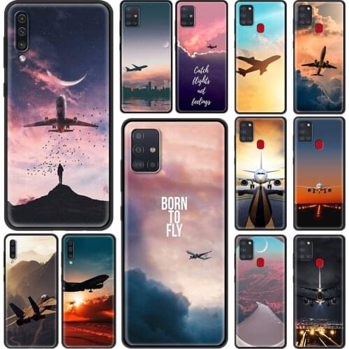 Aircraft Plane Airplane Luxury Silicone Phone Case For Samsung Galaxy A51 A71 A21s A12 A31 A41 A32 A72 A52 5G Cover Fundas Capa