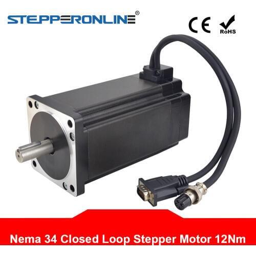 Closed Loop Nema 34 Stepper Motor 12Nm Encoder 1000CPR 6A 2 Phase 4-lead 86 CNC Stepping Motor 14mm Shaft
