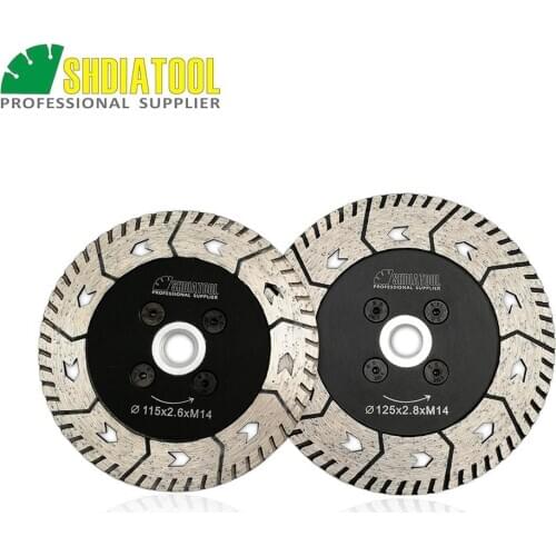 SHDIATOOL 1pc 4.5"or 5" Diamond Dual Saw Blades M14 Thread Granite Marble Concrete Cutting Grinding Disc Cut Grind Sharpen