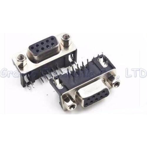 DR9 male plug DR9 female socket RS232 9-pin serial port plug 90 degree bend