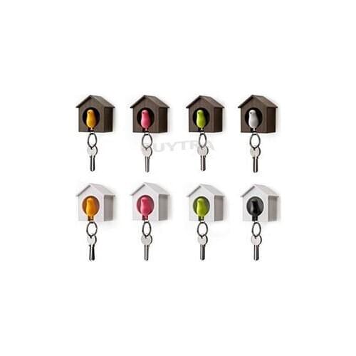 Birdhouse Keychain Home Wall Hook Bird Nest Holder Lover Sparrow Key Ring Gift 1Pc