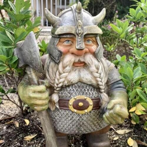 Statues Viking Victor Norse Dwarf Gnome Statue Viking Resin Arts Statue Home Decorative Crafts Gardening Crafts Ornaments