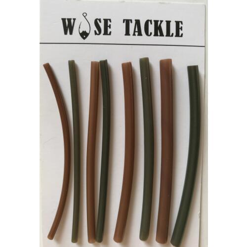 10PCS Wise Tackle Heating Shrink Tube for Carp Fishings Rigs in DarkGreen Or Brown 1.0mm 1.5mm 2.0mm 2.5mm for Fishing Tackles