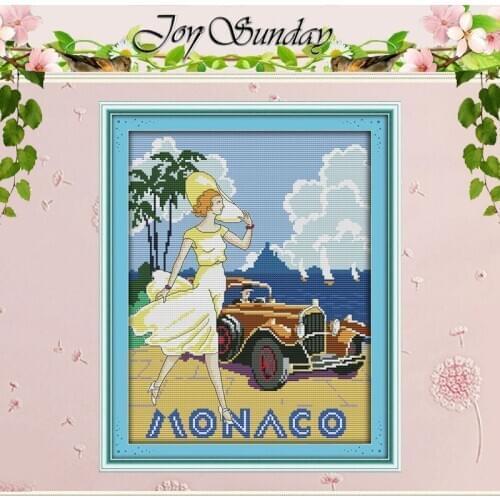 Seaside Beauty(2) Patterns Counted Cross Stitch 11CT 14CT Cross Stitch Sets Wholesale Cross-stitch Kits Embroidery Needlework