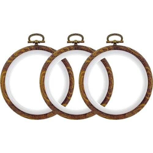 3 Pcs 4 inch Embroidery Ring Cross Stitch Set Display Frame Circle Embroidery Kits for Art Craft Sewing and Hanging