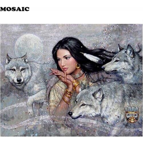 Needlework Diy Diamond Painting wolf Cross Stitch custom 100% Full Square Diamond Embroidery on photo diamond Mosaic Crafts