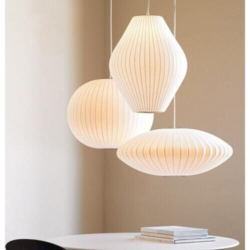 Japanese Silk LED Chandelier Staircase Danish Dining Hall Clothing Shop Lantern Lamp Shade Restaurant Tatami Lustre Pendant Lamp