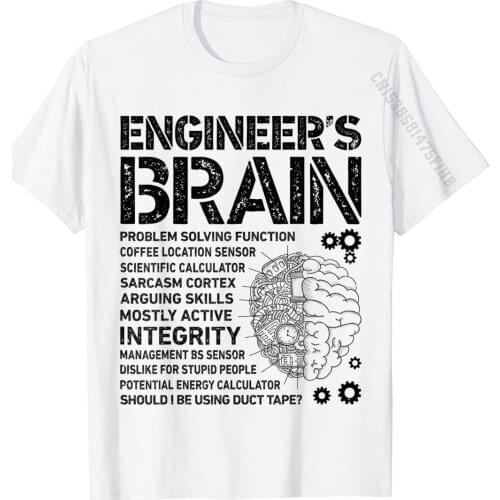 Engineers Brain Funny Process Engineer Men Engineering Gift T-Shirt Slim Fit T Shirts Cotton Tops Tees For Men Printed On