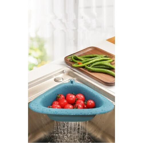 1PC Kitchen Sink Strainer Drain Vegetable Fruit Drainer Basket Suction Cup Sponge Rack Storage ToolSink Filter Shelf OK 1162