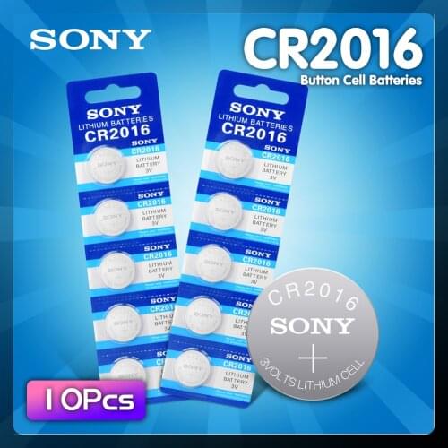 10 Pcs For Sony CR 2016 3V Lithium Coin Cells Button Battery DL2016 KCR2016 CR2016 LM2016 BR2016 High Energy Density
