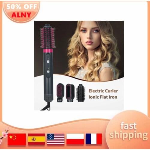 4in 1 Hair Dryer Brush Professional Hair Curler Curling Iron One Step Hair Dryer Electric Hair Straightener Multifunction Curler