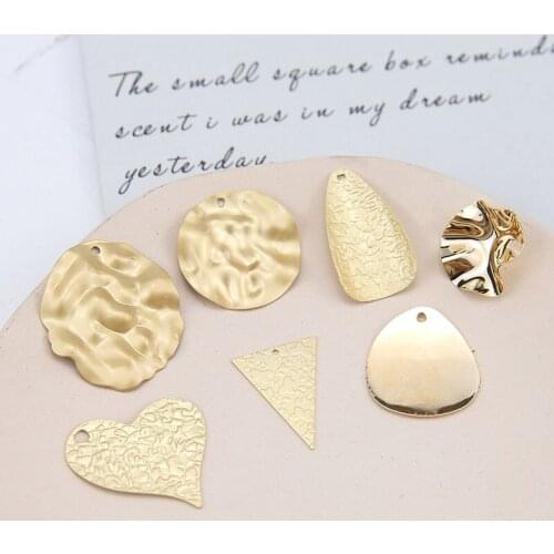 6pcs Irregular Geometric Shapepleated Earrings for Women Fashion Earrings Material Diy Handmade Jewelry Accessories Alloy Gold