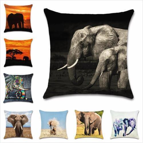Africa Animals elephant art printed cushion cover Decor Chair sofa seat car Decoration pillowcase Home house room friend gift