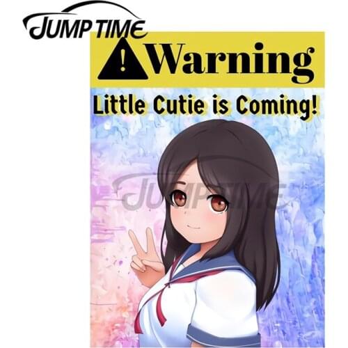JumpTime 13 x 7.8cm Cutie Girl Warning Car Sticker Decal Vinyl Japanese Waterproof Bumper Doors Windows Accessories