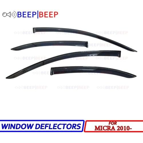 For Nissan Micra 2010- car window deflectors sun guard rain wind vent visor cover car styling accessories
