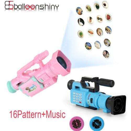 Balleenshiny Projection VCR Toy Children Projector Light Cute Cartoon Toy Night Photo Picture Light Bedtime Learning Fun Toys