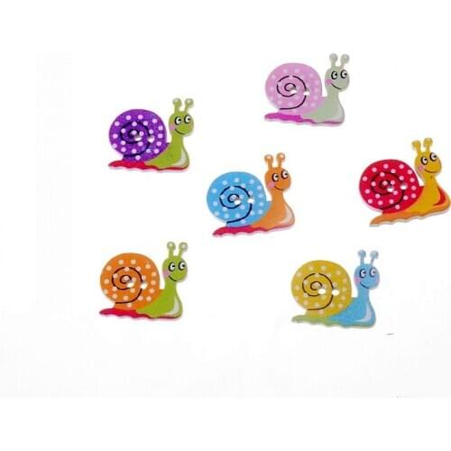 Free shipping 10pcs Mixed 2 Hole Snails Cute Buttons Scrapbooking Sewing Clothing Cartoon DIY Making 23x22mm F1548