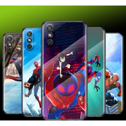 Tempered Glass Cover Marvel Spider on Air For Huawei Y6 Y7 Y9 Y5P Y6P Y8S Y8P Y9A P Smart Z 2019 2020 2021 Phone Case