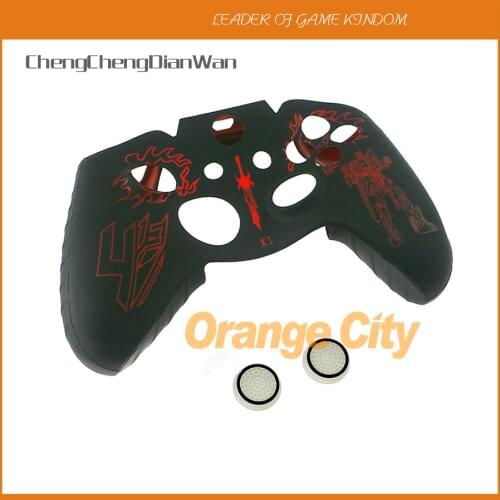 ChengChengDianWan For Microsoft Xbox one XBOXONE Controller Soft Silicone Rubber Protective Skin Case Cover With Caps Package