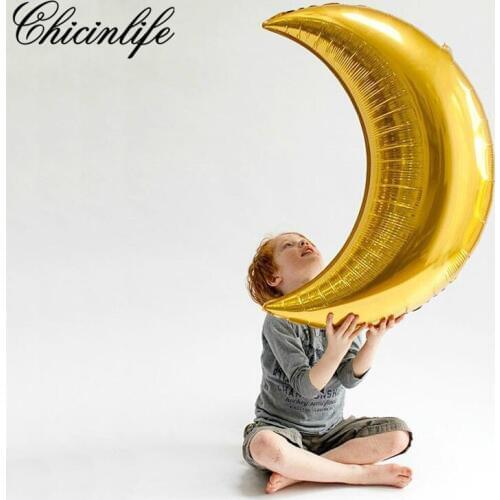 Chicinlife 1Pcs Foil Moon Balloon Globos Wedding Decoration Helium Balloons Happy Birthday Party Favors Baby Shower Supplies