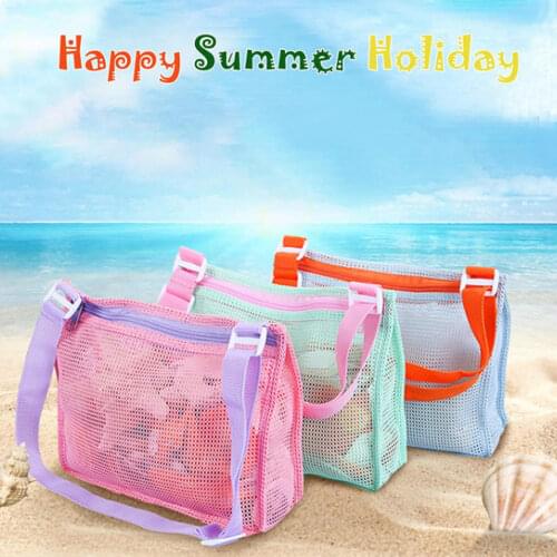 Childrens beach toy mesh bag portable removable and washable beach storage bag tote bag 24x20x7cm New #W