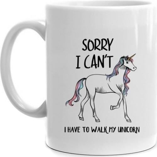 Eddany Sorry I Can't I Have To Walk My Unicorn Mug