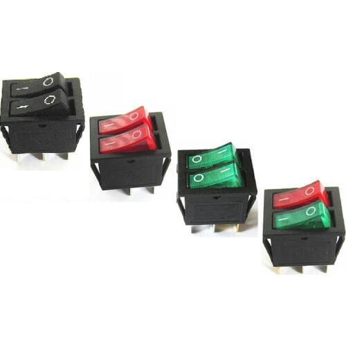 KCD6 Electric heater Rocker Switch 4 6 Pin 2 level 250V 15A OFF-ON Multiple Colour Multifunctional Accessories