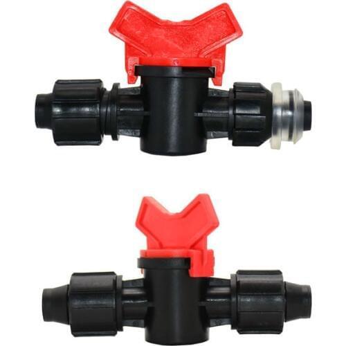 16mm drip tape water tap connector lock nut 2-way irrigation valve hose repair garden tap Greenhouse for irrigation 1Pcs