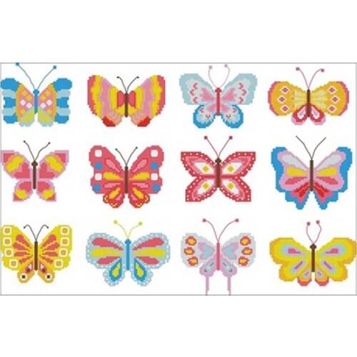 Butterflies animals Patterns Counted Cross Stitch 11CT 14CT 18CT DIY Chinese Cross Stitch Kits Embroidery Needlework Sets