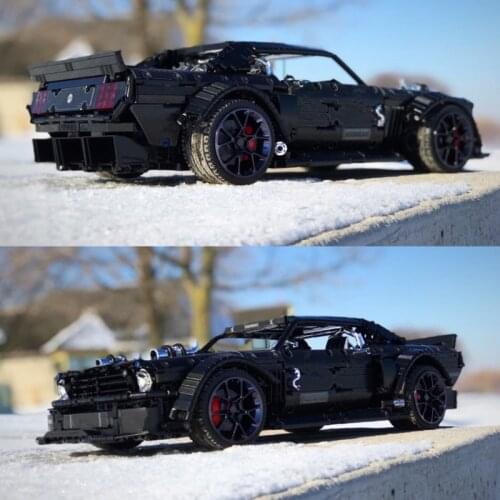 3168pcs Technolog Super Racing Car RC Mustang Accessories Hoonicorn RTR V2 Model Stickers Building Blocks Bricks Toys Kids Gifts