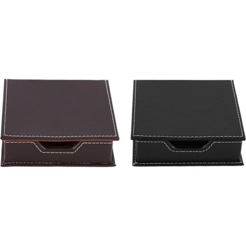 Leather Memo Box Office School Supplies Desk Accessories Organizer Card Holder Note Holder Sticky Note Storage Box