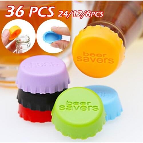36/24/12/6 Reusable Silica Gel Bottle Cap Sealed Beer Cap Vinegar Soy Sauce Bottle Soda Cola Cap Wine Protective Stopper