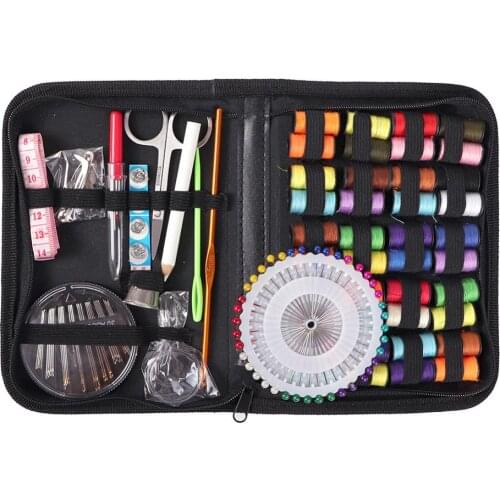 128Pcs Sewing Kit for Traveling DIY Sewing Supplies Embroidery Sewing Needles Scissor Tape Craft Quilting Stitching Mom Gifts