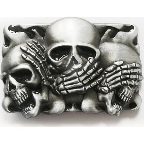 New Jeans Friend Original Vintage Flame Shy Skulls Rectangle Tattoo Belt Buckle also Stock in US Boucle de ceinture