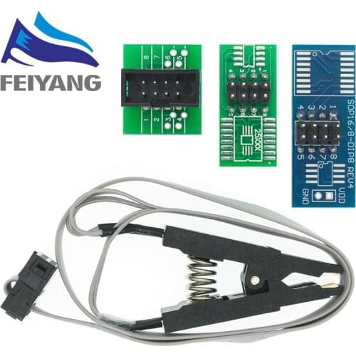 Update version SOIC8 SOP8 Test Clip For EEPROM 93CXX / 25CXX / 24CXX in-circuit programming+2 adapters