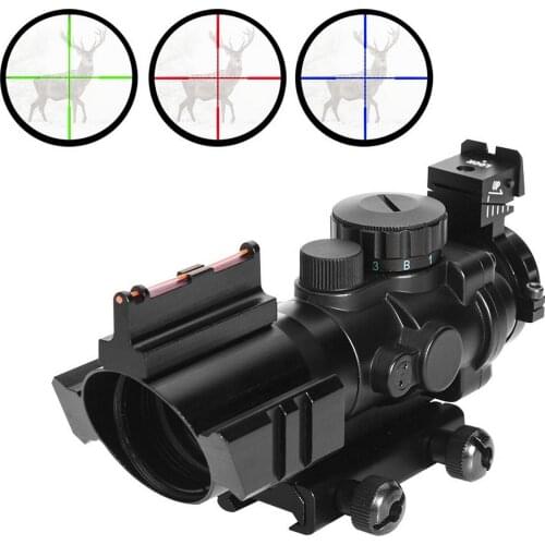 4x32 Acog Riflescope Tactical Optics Green Red Dot Sight Scope for 20mm Rail Airsoft Rifle Magnifier Reflex Hunting Riflescope