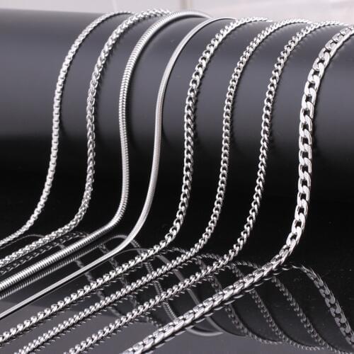 Punk 60cm Long Chain Necklace Snake Chain Stainless Steel Necklaces Wholesale Jewelry