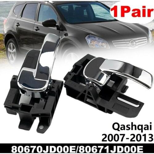 Pair Interior Door Handle Pull Left &Right Rear/Front for Nissan Qashqai 2007-2013 80670JD00E 80671JD00E