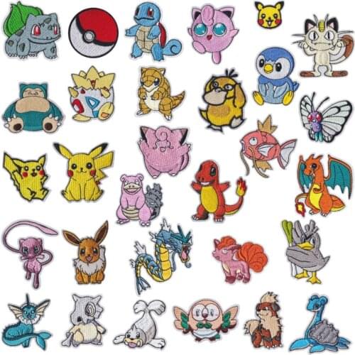 Pokemon Around The Animation Pikachu Eveen Embroidery Cloth Stickers Can Be Ironed Can Be Sewn DIY Clothing Repair Hobby Reward