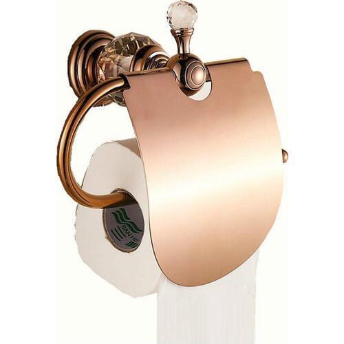 Transparent crystal bathroom accessories antique roll paper holder solid copper polishing paper towel bracket Toallero de papel