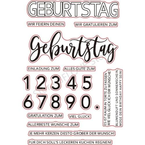 German Words Transparent Clear Silicone Stamp/seal for DIY Scrapbooking/ Album Decorative Clear Stamp Sheets ST0149