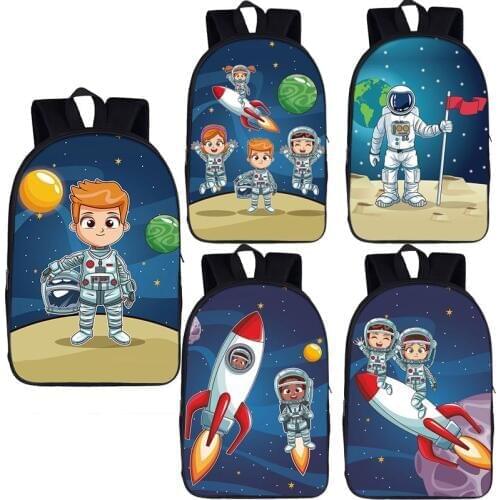 Spaceship / Astronaut School Bags for Teenager Boys Children Planet backpack Galaxy Space Shuttle School Backpack Kids Bookbag