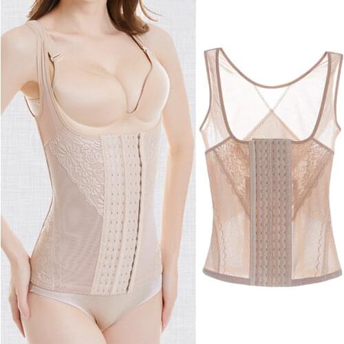 Plus Size Firm Waist Trainer Sexy Lace Control Slim Corset Top High Waist Body Shaper Tummy Shapewear Summer Women Slimming Belt