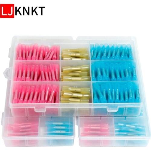 Waterproof Heat Shrink Connectors Crimp Wire Connector Butt Electrical Terminals Cable Fully Insulated AWG 22-16 16-14 12-10