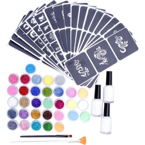 Temporary Glitter Tattoo Set Glitter Tattoo Makeup For Kids Teenagers And Adults Body Art Sexy Temporary Tattoo Accessories